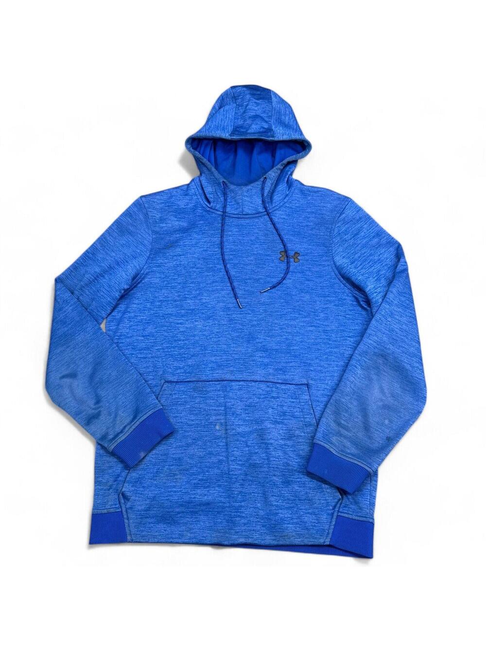 Under Armour Coldgear Hoodie Adult Size Small Blue High Neck Pullover Loose Fit